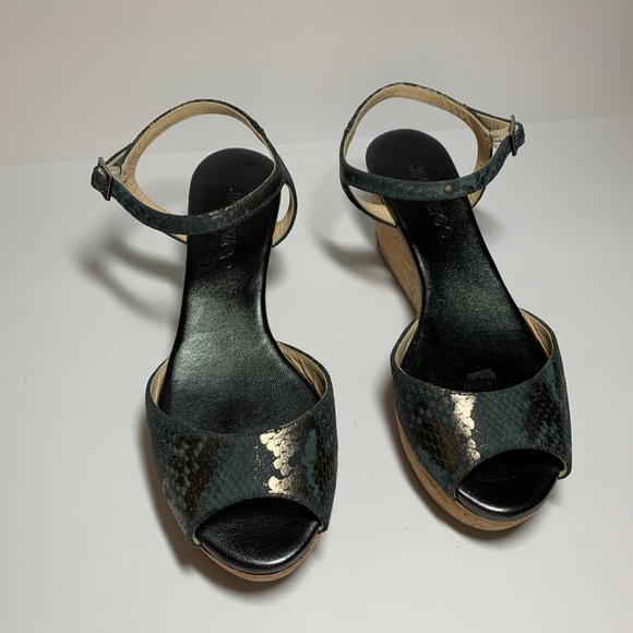 Jimmy Choo python and metallic cork Wedge. - Picture 7 of 7